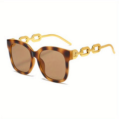 Square Sunglasses Chain Temple UV400