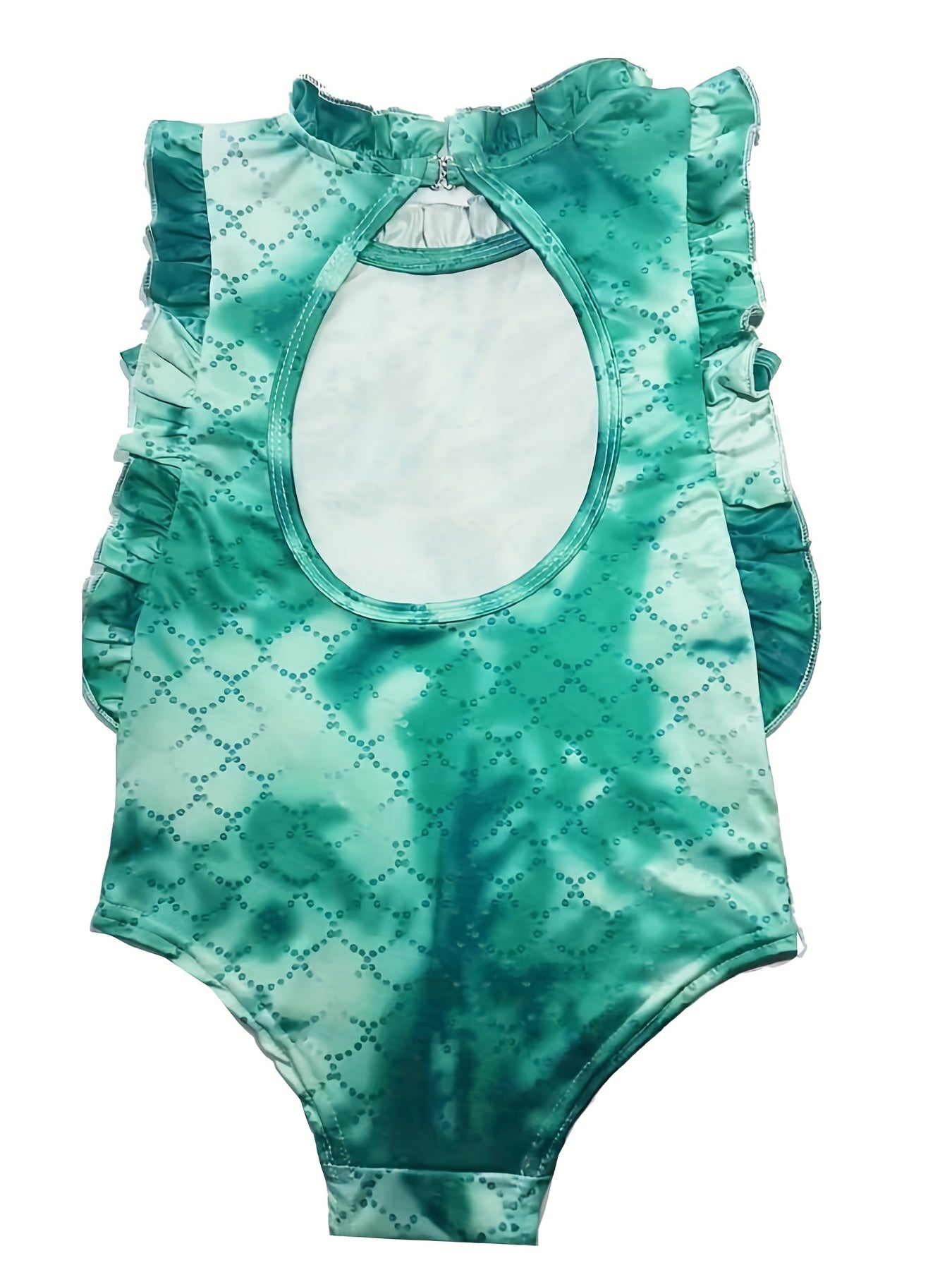 Toddler Girls Fish Scales Tie Dye One Piece Swimsuit