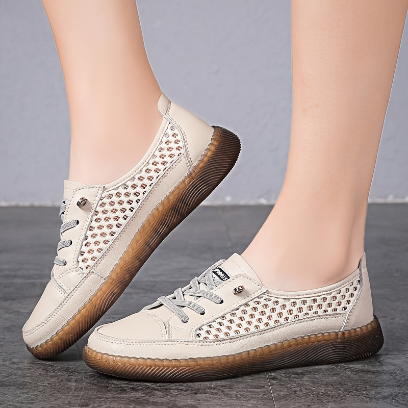 Women's Lace-Up Hollow Out Flats Casual Loafers