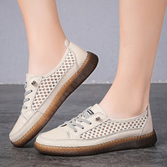 Women's Lace-Up Hollow Out Flats Casual Loafers