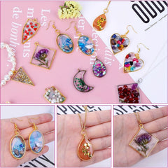 60Pcs Open Bezels Resin Craft Jewelry Molds For Necklaces Earrings