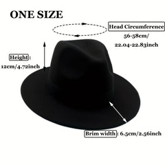 Wide Birm Fedora Hat Feather Decor Felt Hat