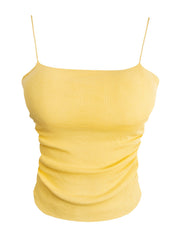 Solid Knitted Cami Top Round Neck Sleeveless Cami Top