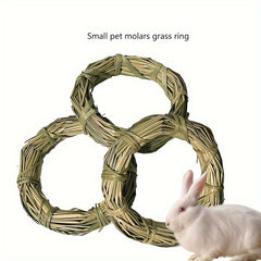 Small Pet Teething Straw Rings, Grass Rings, Chewing Toys