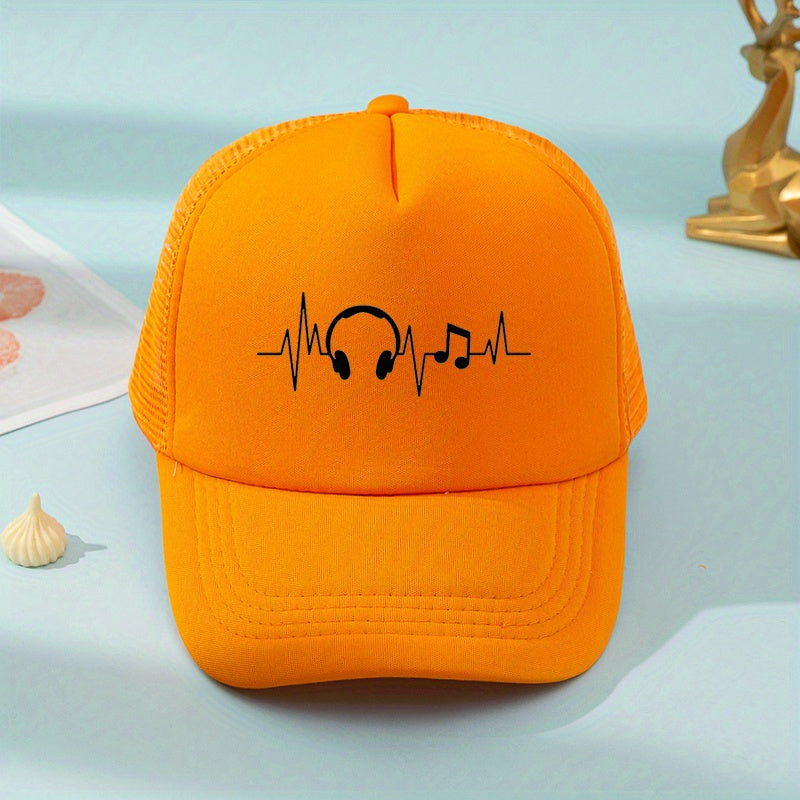 Kids Mesh Headphones Print Baseball Cap Sunshade Cap For Boys