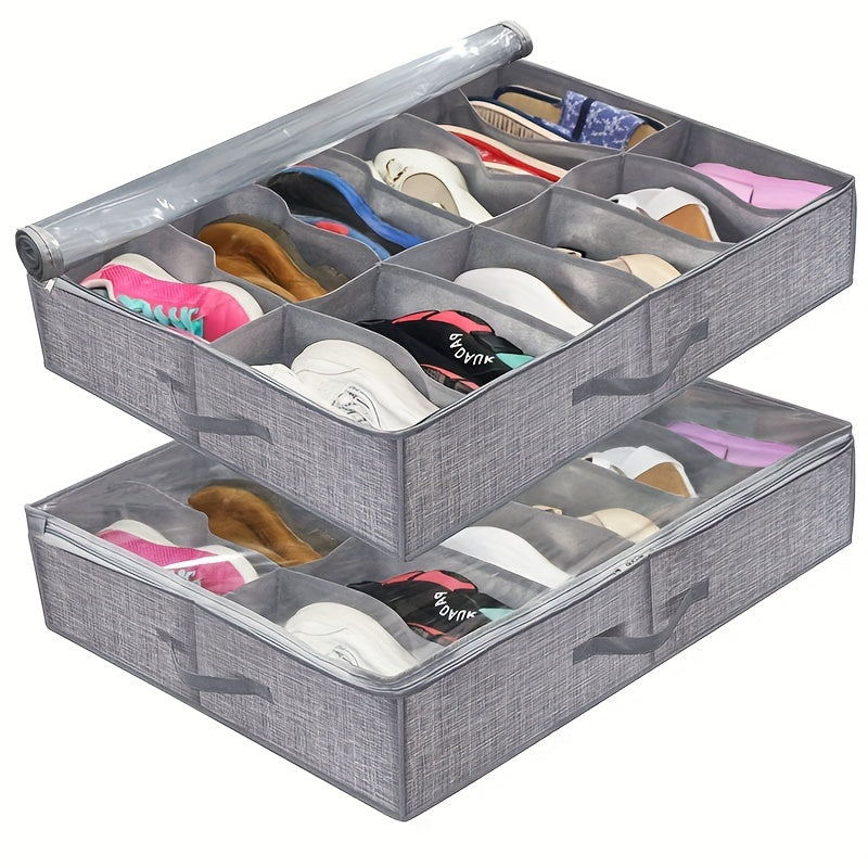 Bed Bottom Shoe Storage Box Foldable Non woven Packing Organizer