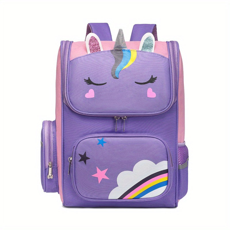 Unicorn Pattern Children's Backpack with Reflective Strip