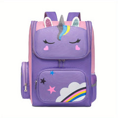Unicorn Pattern Children's Backpack with Reflective Strip