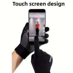 Non Slip Touch Screen Warm Knitted Windproof Cycling Full Finger Glove