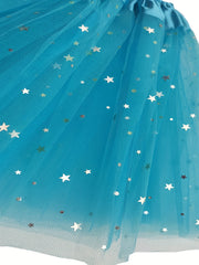 2pc Toddler Girls Sequin Stars Tutu Skirt for Birthday Party Ballet Dance
