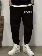 Men's SAVAGE Pattern Printed Sweatpants with Pockets