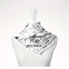Customizable Men's Square Scarf with Your Photo Logo - Soft Polyester
