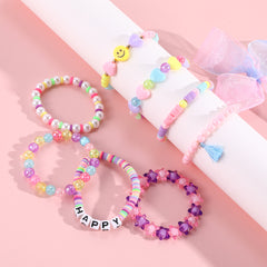Rainbow Beaded Bracelets for Girls