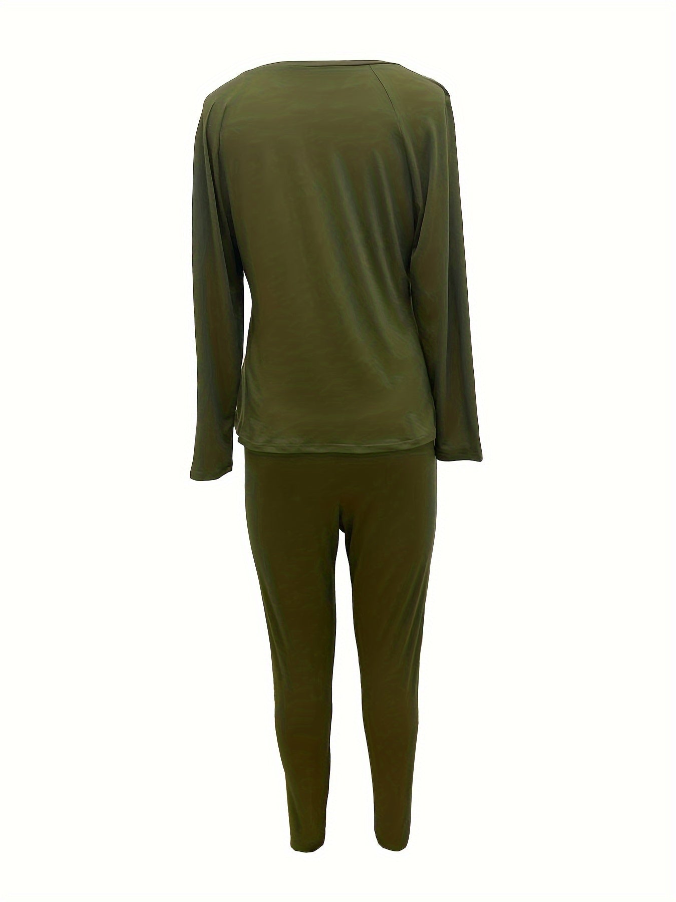 Solid Long Sleeve Top & Leggings Set