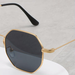 Men's Vintage Polygon Frame Sunglasses Gradient UV Protection