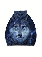 Wolf 3D Print Hoodie Men Graphic Pullover Autumn Winter