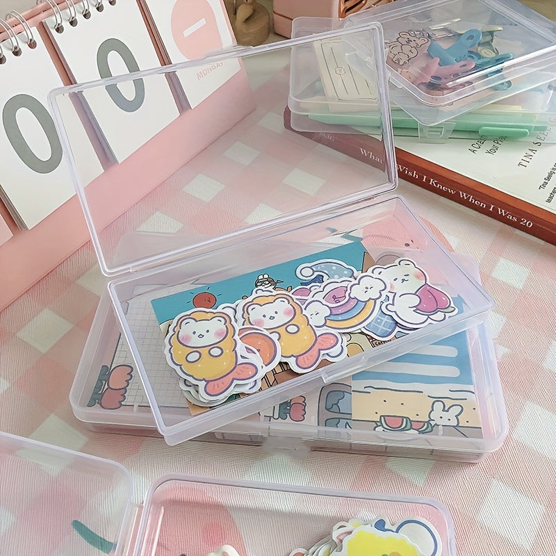 Plastic Transparent Storage Box for Hair Tie Hairpin Jewelry Earrings