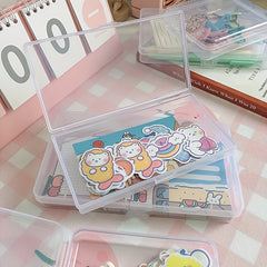 Plastic Transparent Storage Box for Hair Tie Hairpin Jewelry Earrings
