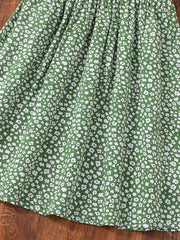 Toddler Girls Flutter Sleeve Dress Waist Hollow Flowers Graphic Princess Dress