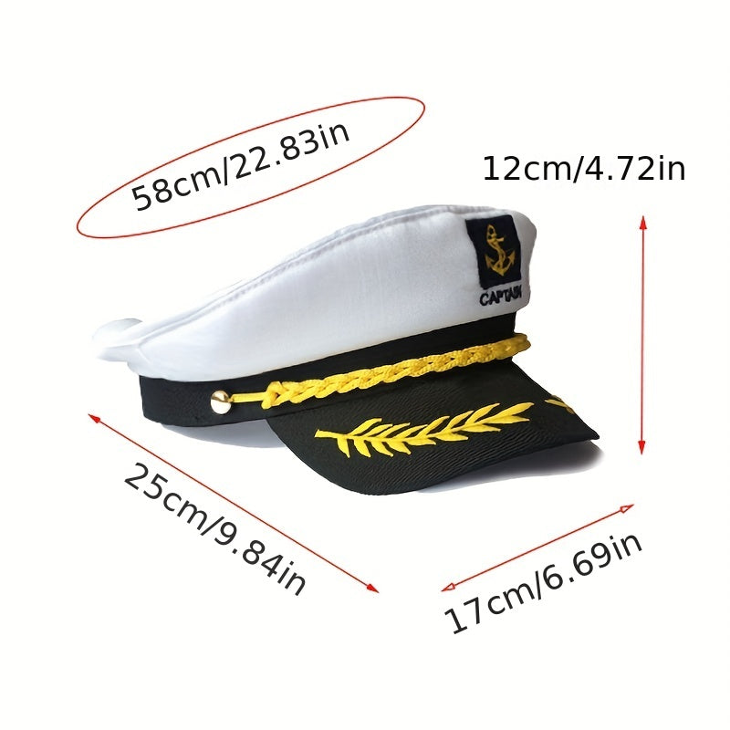 Navy Sailor Hat Outdoor Travel Sun Hat Flat Top Captain Hat
