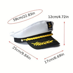 Navy Sailor Hat Outdoor Travel Sun Hat Flat Top Captain Hat