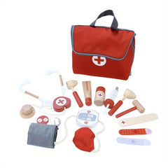 14pcs Doctor Playset Wooden Pretend Surgery Kit for Kids Role Play