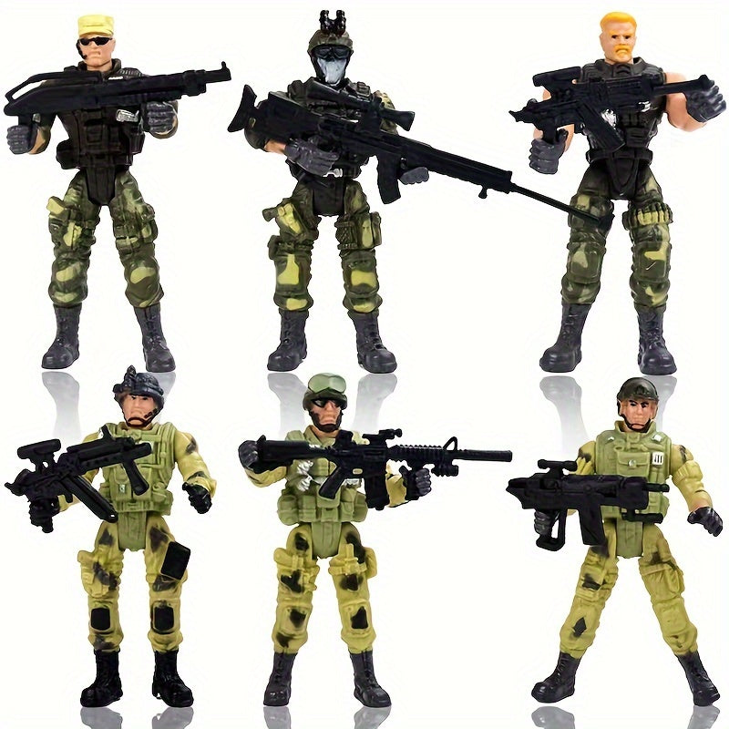 6 Styles Soldier Model With Movable Joints & Weapon