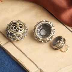 Mini Brass Lotus Incense Holder Key Chain for Car and Backpack
