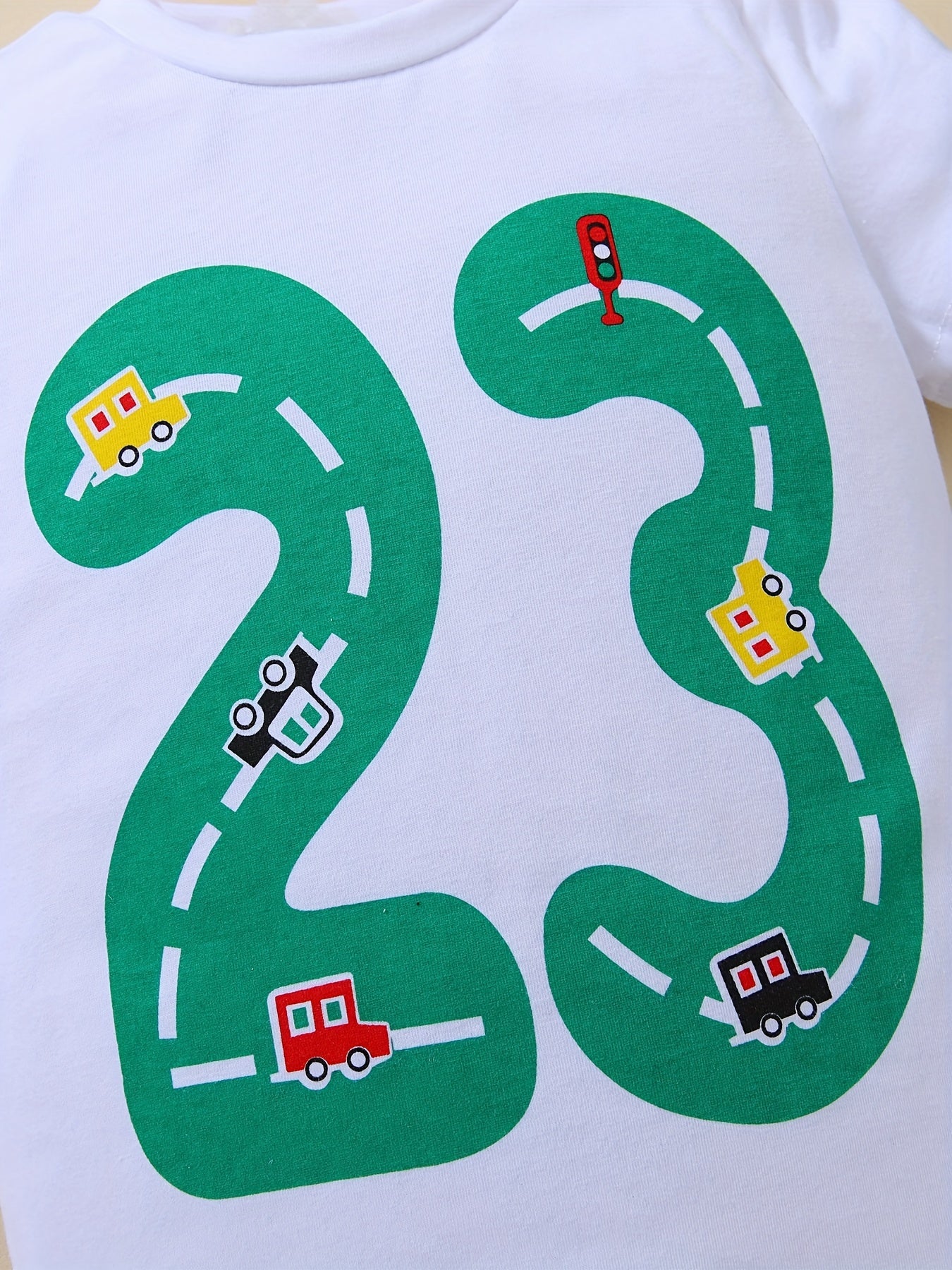 Boys Number 23 & Cartoon Cars Outfit Short Sleeves T-shirt & Shorts