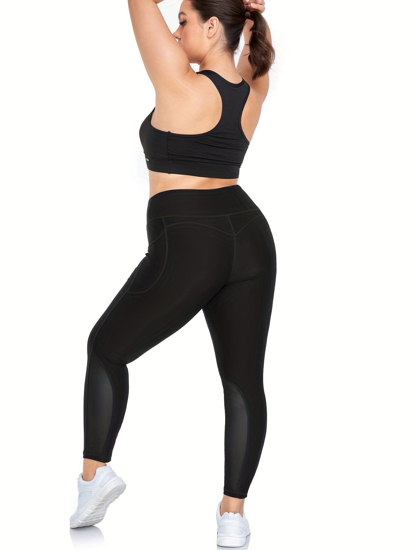 High Rise Mesh Leggings With Pockets