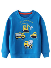 Boy's Cotton Cartoon Print Sweatshirt Outdoor Wear