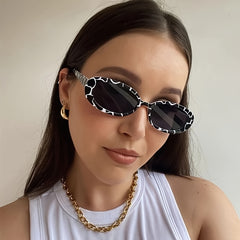 Small Animal Print Sunglasses Vintage Women Eyeglasses
