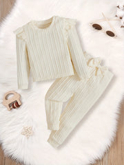 Toddler Ruffle Long Sleeve T-shirt Top Pants Fall Winter Outfit
