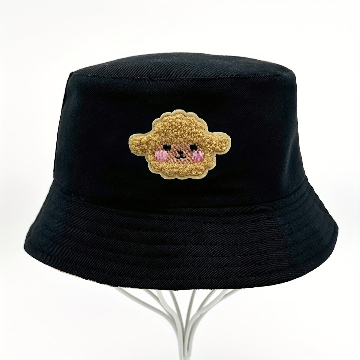 Kids Sheep Embroidered Sun Hat for Outdoor Hiking