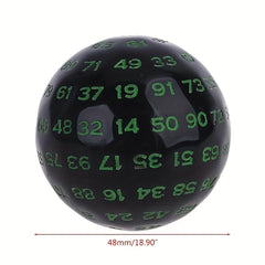 1pc 100 sided Numbers 1 100 Dice D100 Large Ball Game Dice Collectible Dice