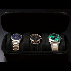 3 Slots Hard Watch Travel Case Watch Roll Case Storage And Organizer
