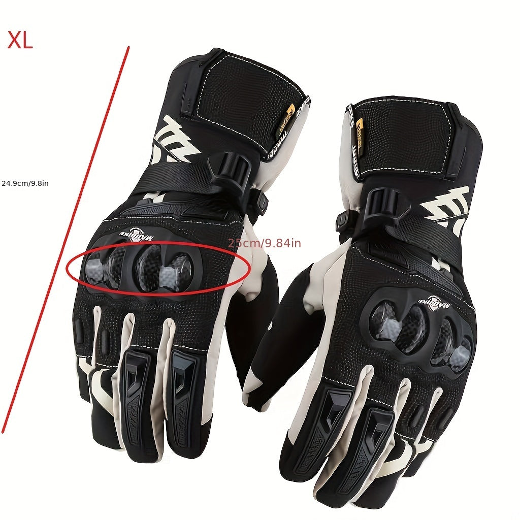 Waterproof Carbon Fiber Riding Gloves for Motorcycle Outdoor Cycling