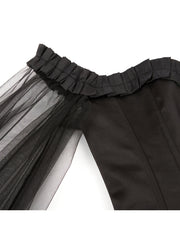 Off Shoulder Mesh Sleeve Overbust Corset Gothic Lace Bustier