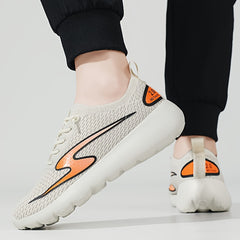 Men's Knit Breathable Running Shoes Soft Sole Lace up Sneakers