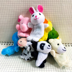 10pcs Mini Animal Finger Puppets Set - Soft Plush Toys for Storytime & Party