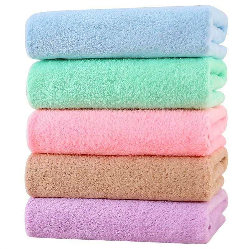 5pcs Coral Velvet Towels for Outdoor, Water Absorbent & Non-shedding