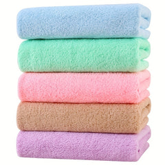 5pcs Coral Velvet Towels for Outdoor, Water Absorbent & Non-shedding