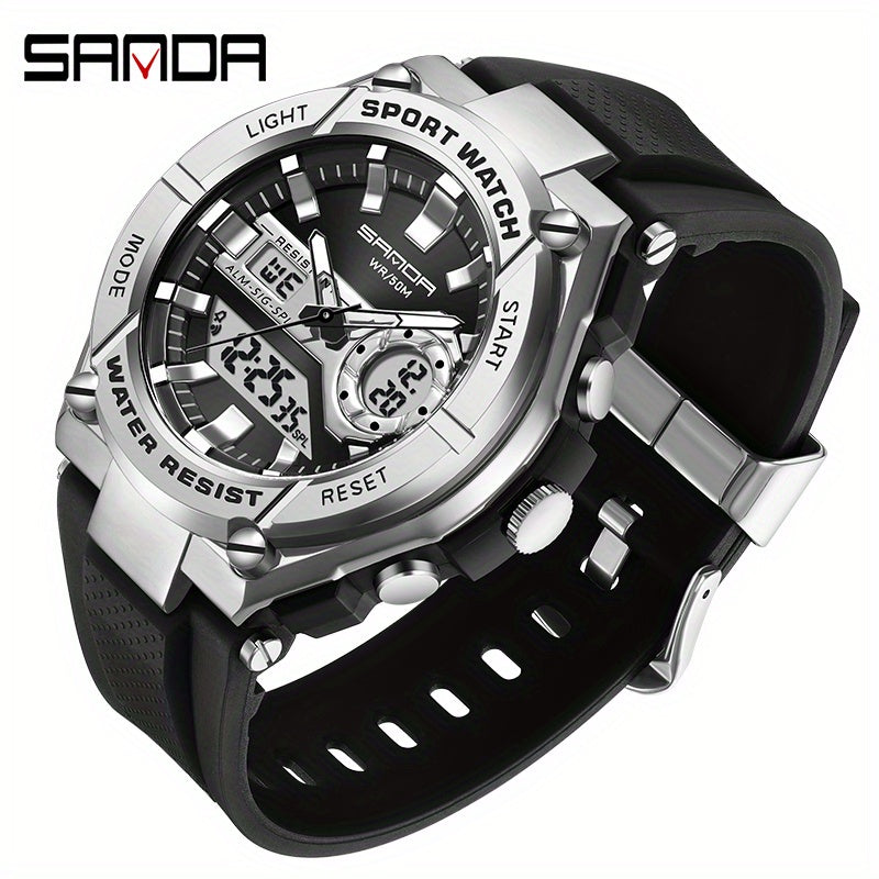 SANDA Waterproof Sports Watch Army Green