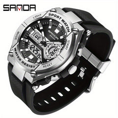 SANDA Waterproof Sports Watch Army Green