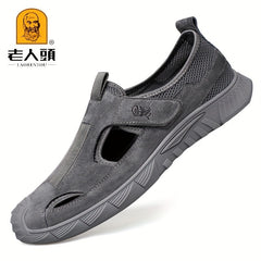 Men's Leather Breathable Hollow Out Sneakers Outdoor Hiking Shoes