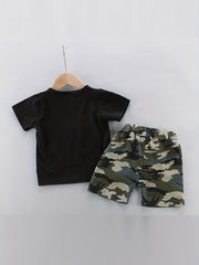 Baby Boys Camouflage Outfit Round Neck T shirt & Shorts Set