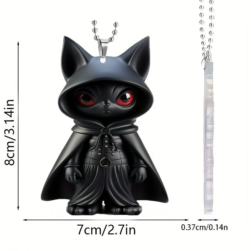 Cartoon Cat Acrylic Pendant Car Mirror Decoration Bag Keychain Christmas Jewelry