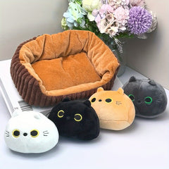 5pc Set 4 Kitten Dolls + 1 Nest Cat Doll Plush Toy Gift