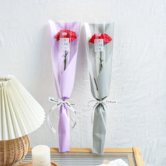 Bronzing English Single Holiday Gift Bouquet Packaging Bag - 50 Sheets