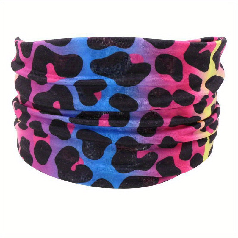 Colorful Tie Dye Stretch Headband for Yoga and Sweat Absorption